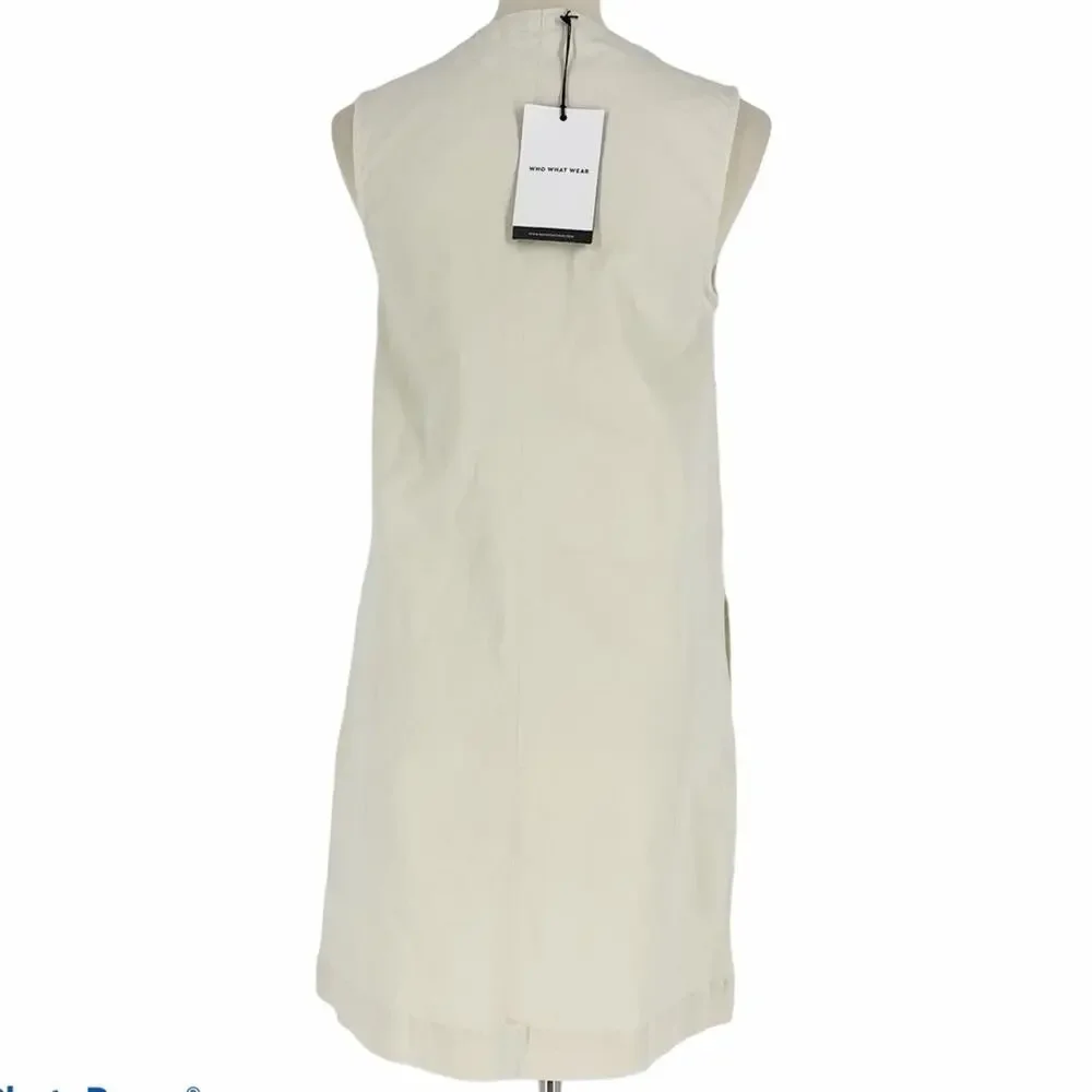 Who What Wear Cotton Sleeveless Dress Cream Women's Size XS NWT - Picture 3 of 6